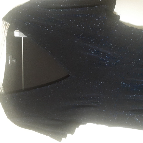 Torrid Blue Glitter Slinky Dress Sz 00/ Large - Picture 6 of 14